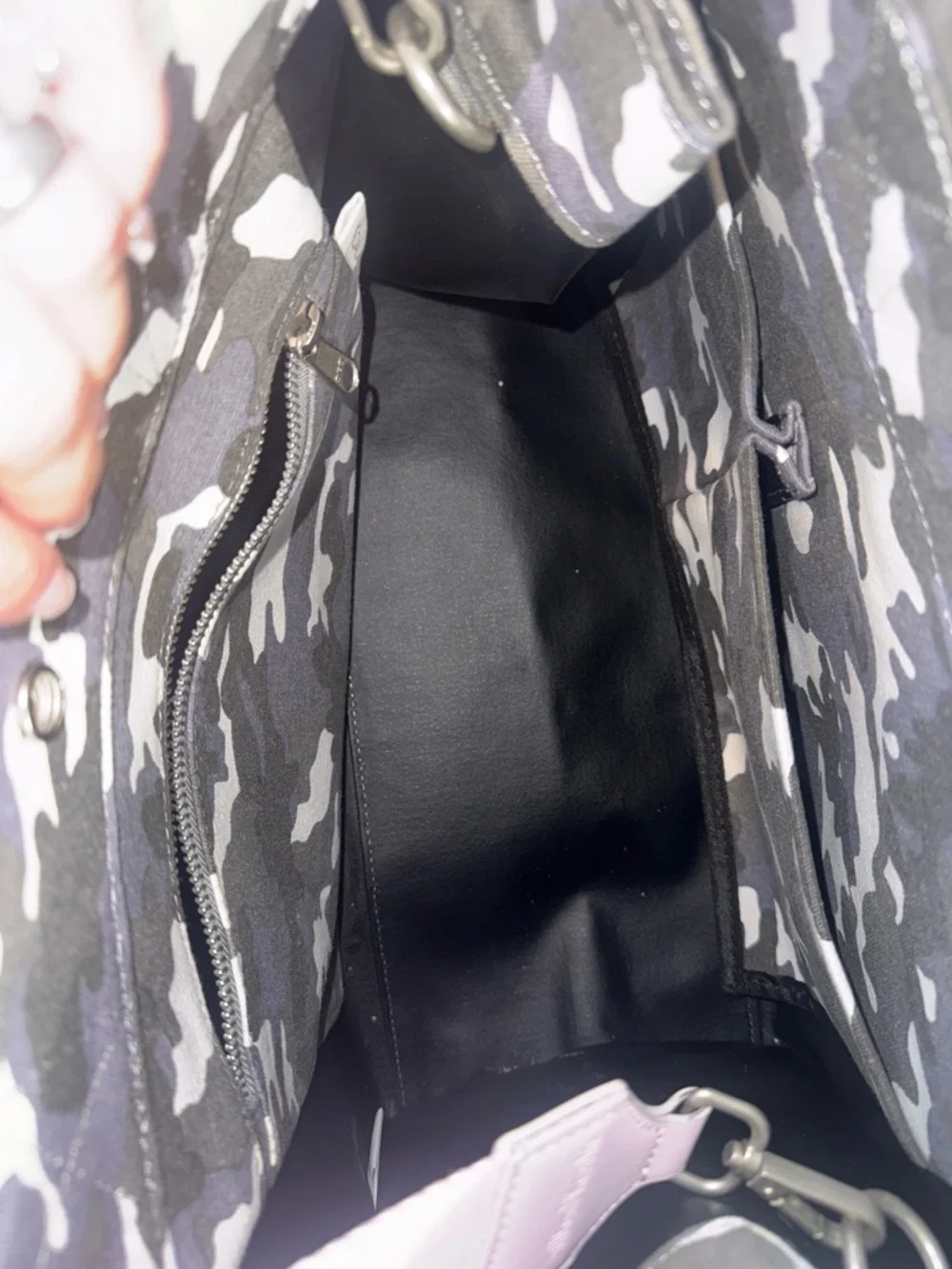 Quilted Koala Gray Camo Tote-Crossbody with Glitter Heart, and Pink Crossbody - Picture 7 of 14